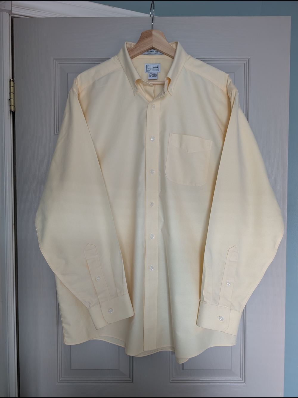 L.L. Bean Men's Button-Down Shirt — Pale Yellow